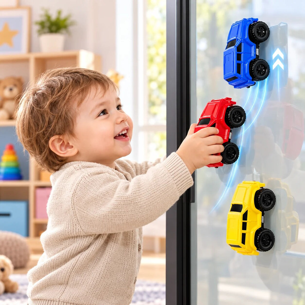 Magnetic Climbing Car – multi-colour toy, smooth surface, interactive play
