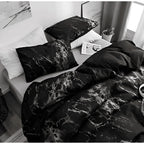 Marble Design Bedding Set – polyester microfibre, easy-care duvet covers