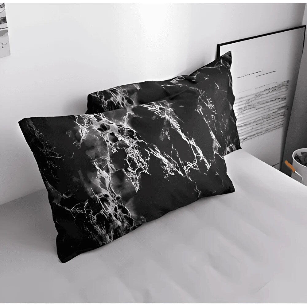 Marble Design Bedding Set – polyester microfibre, easy-care duvet covers