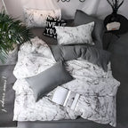 Marble Design Bedding Set – polyester microfibre, easy-care duvet covers