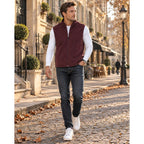 Men's Fleece Gilet – High Neck, Full-length Zip, Lightweight