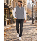 Men's Fleece Gilet – High Neck, Full-length Zip, Lightweight