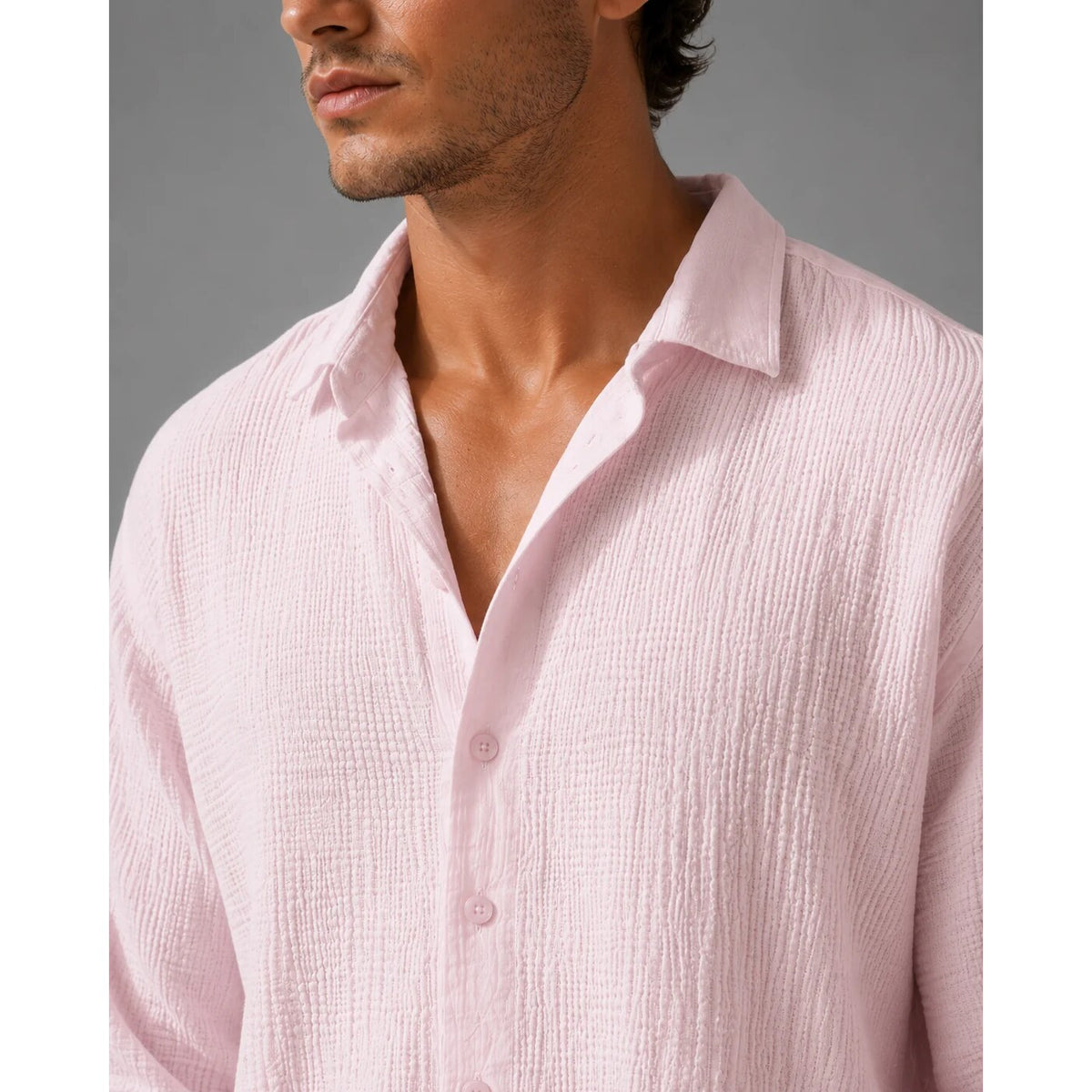 Men's Linen Button Shirt – short sleeve, relaxed fit, lightweight
