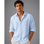 Men's Linen Button Shirt – short sleeve, relaxed fit, lightweight