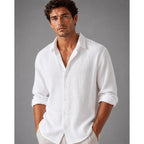 Men's Linen Button Shirt – short sleeve, relaxed fit, lightweight