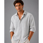 Men's Linen Button Shirt – short sleeve, relaxed fit, lightweight