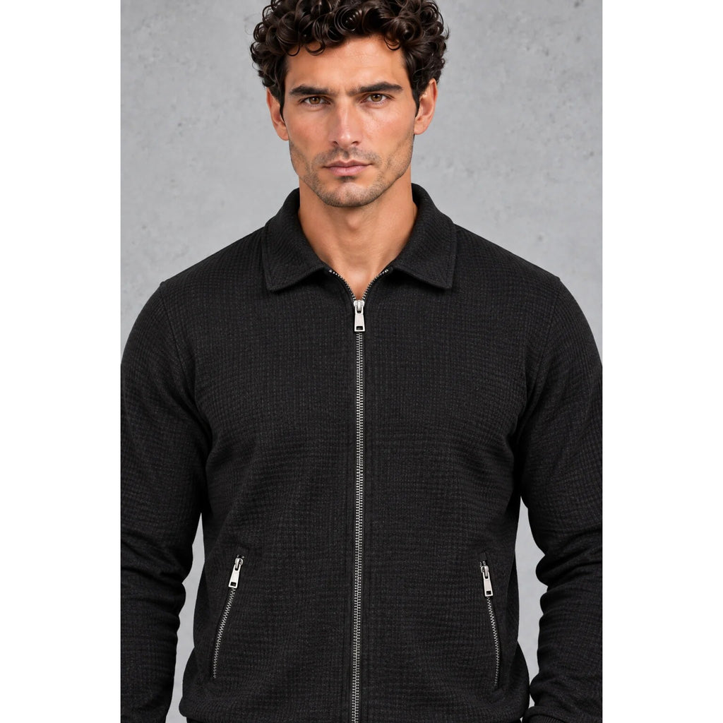 Men's Textured Tracksuit – full-zip jacket and tapered joggers