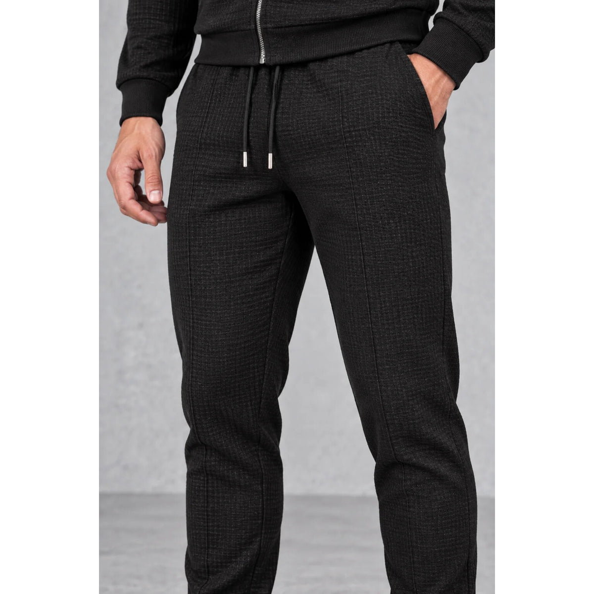 Men's Textured Tracksuit – full-zip jacket and tapered joggers