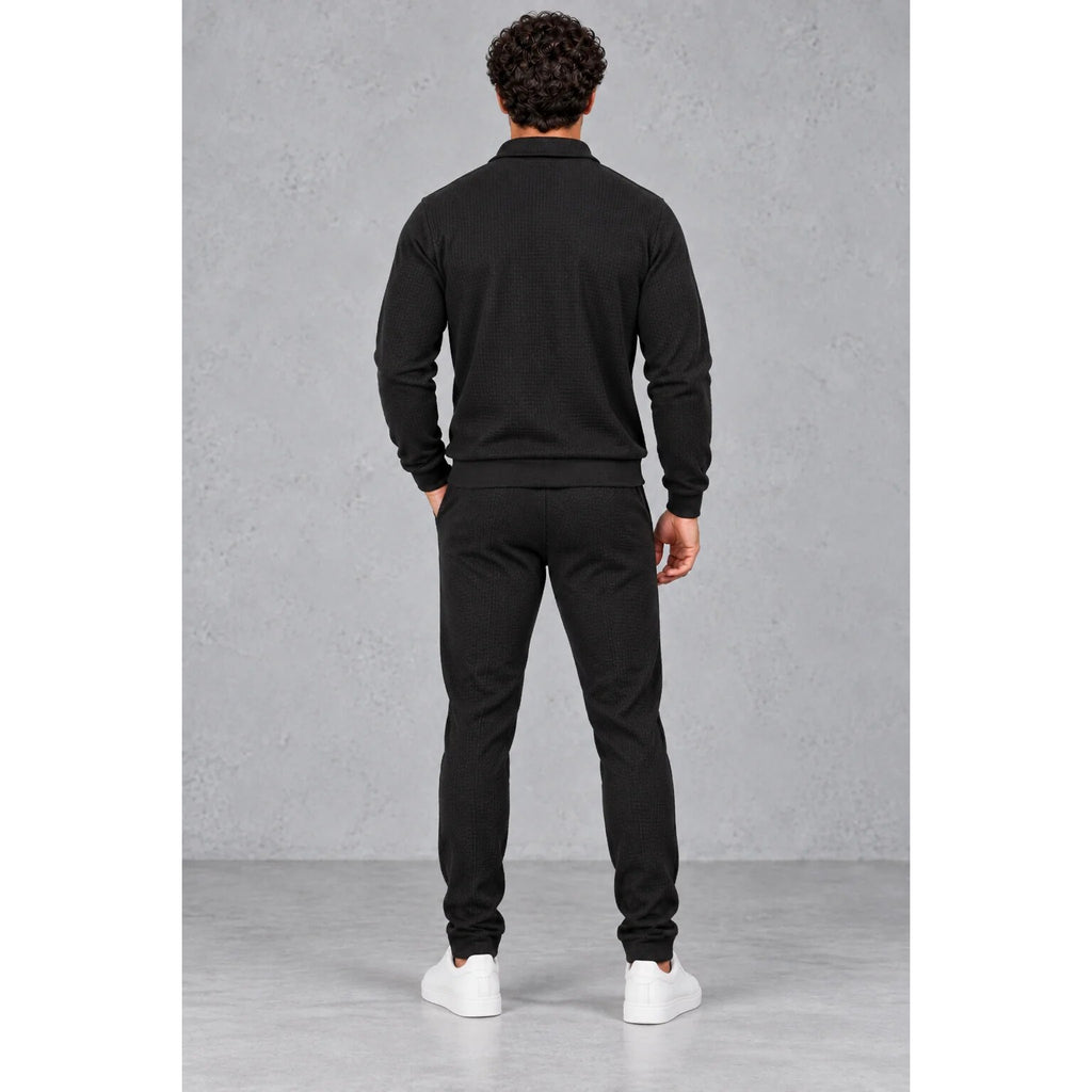 Men's Textured Tracksuit – full-zip jacket and tapered joggers