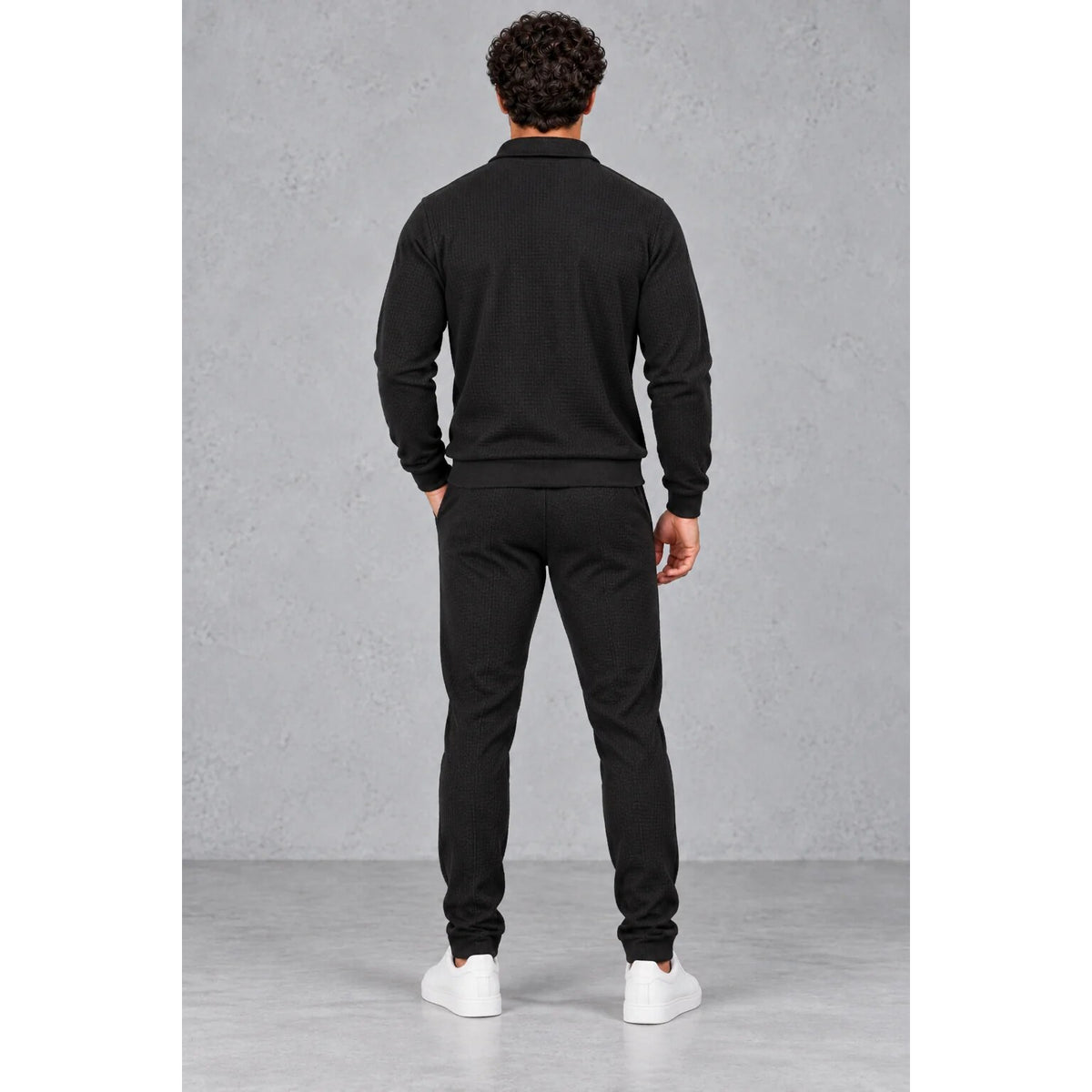 Men's Textured Tracksuit – full-zip jacket and tapered joggers