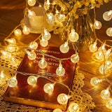 Milky Globe Fairy Lights – frosted ball LED string, warm white, USB powered