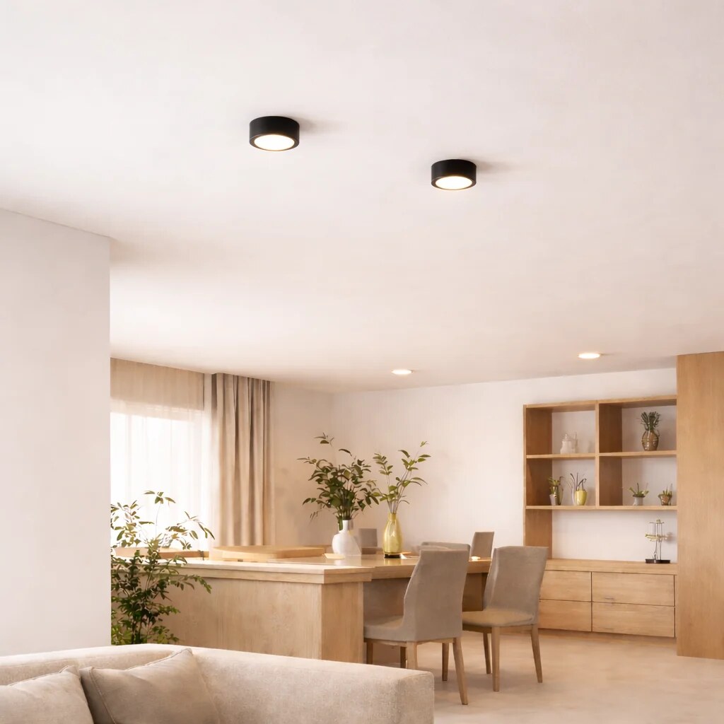 Modern Flush Mount Ceiling Light – matte iron, seven colours