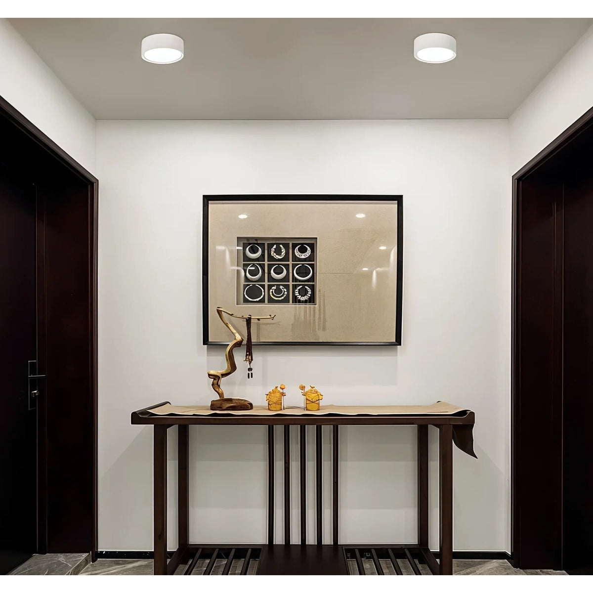 Modern Flush Mount Ceiling Light – matte iron, seven colours