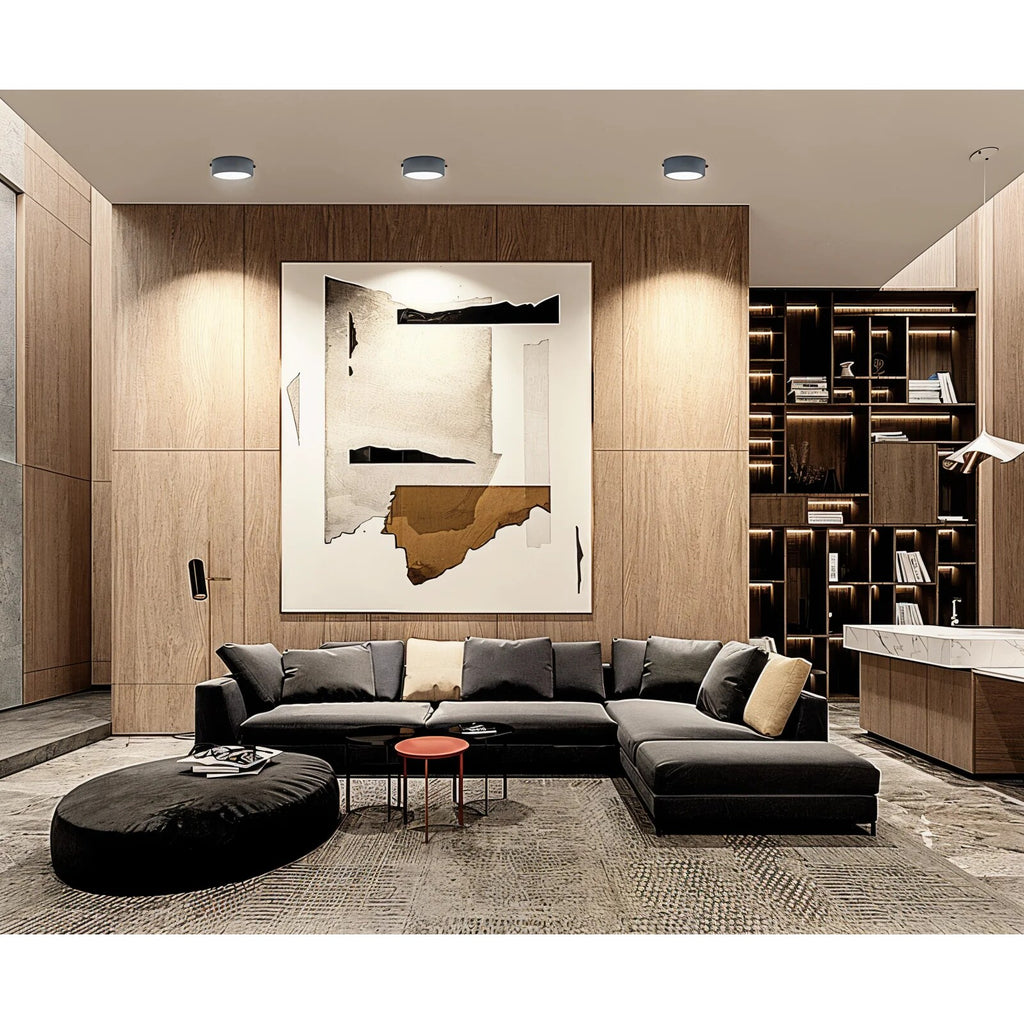 Modern Flush Mount Ceiling Light – matte iron, seven colours