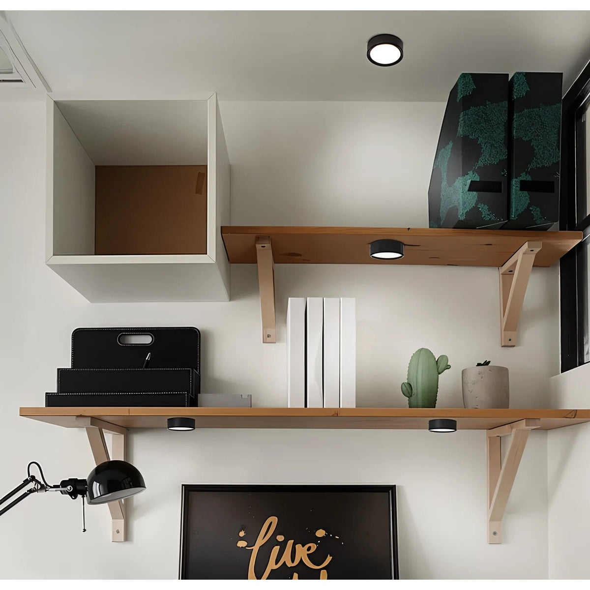 Modern Flush Mount Ceiling Light – matte iron, seven colours