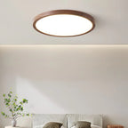 Modern wood-effect ceiling light – flush mount, tri-colour, dimmable