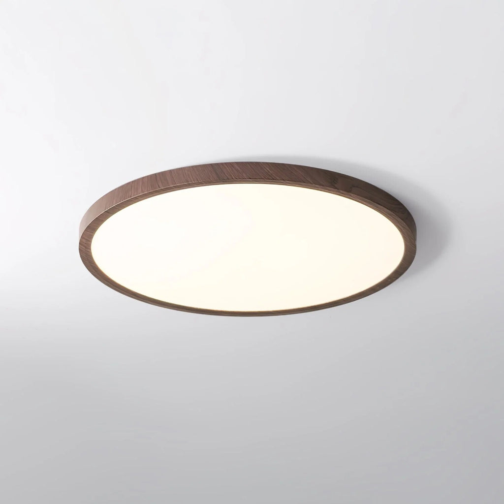 Modern wood-effect ceiling light – flush mount, tri-colour, dimmable