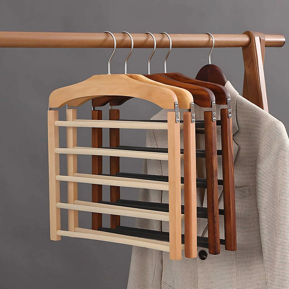 Multi-Tier Wooden Trouser Hanger