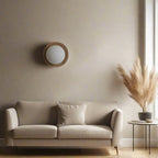 Natural Wood Wall Light – globe shade, warm or tri-colour