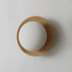 Natural Wood Wall Light – globe shade, warm or tri-colour