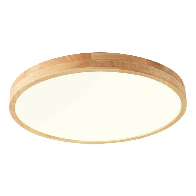 Nordic Solid Wood Ceiling Light – ultra-thin flush mount, dimmable