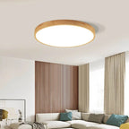 Nordic Solid Wood Ceiling Light – ultra-thin flush mount, dimmable