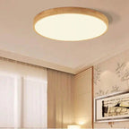 Nordic Solid Wood Ceiling Light – ultra-thin flush mount, dimmable
