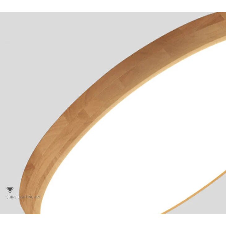 Nordic Solid Wood Ceiling Light – ultra-thin flush mount, dimmable