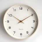 Nordic Wall Clock – timber frame, silent quartz, minimal aesthetic