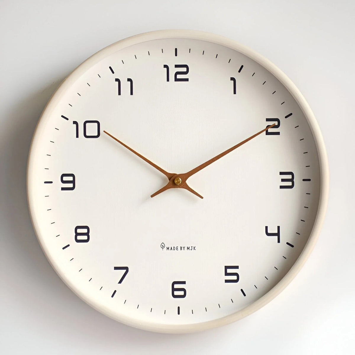 Nordic Wall Clock – timber frame, silent quartz, minimal aesthetic