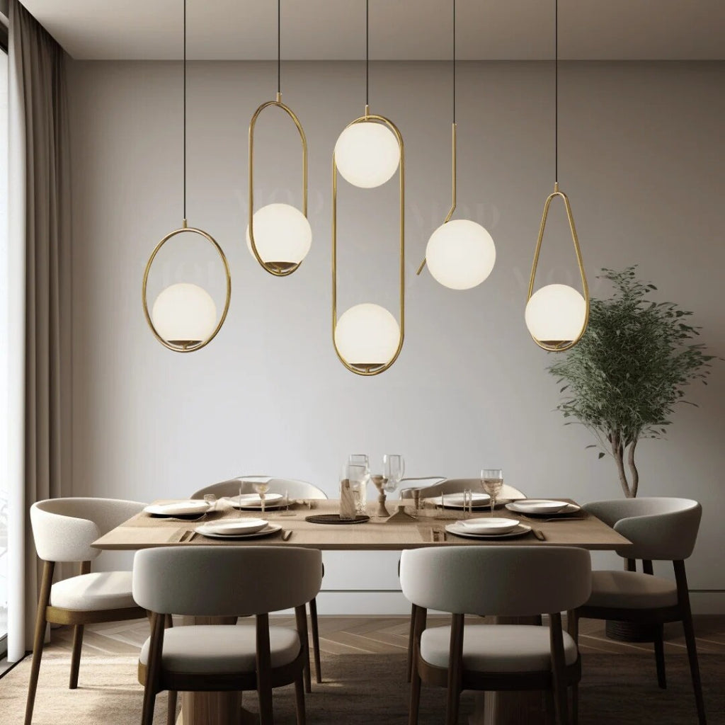 Oval Cage Globe Pendant Light – minimal frame, adjustable drop