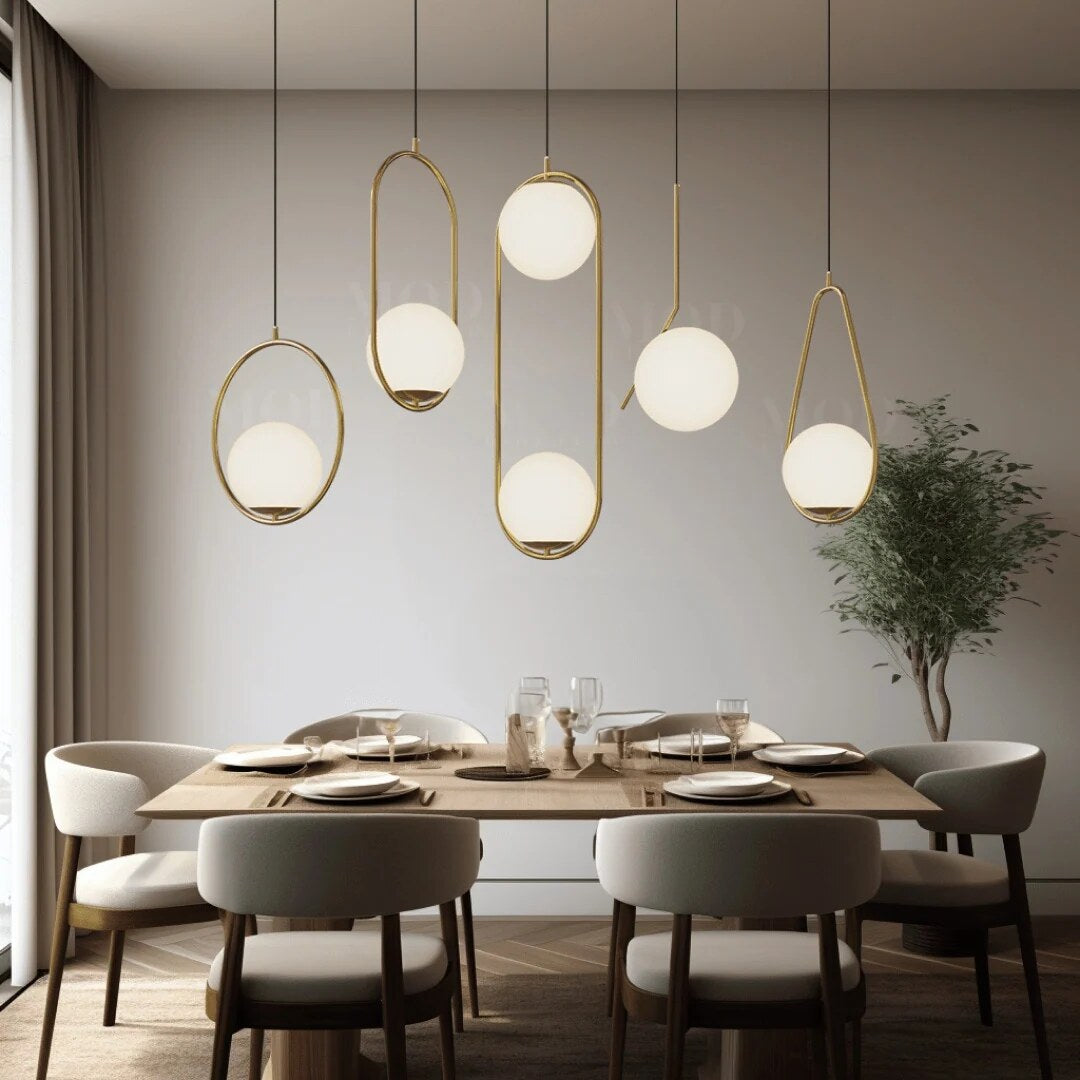 Oval Cage Globe Pendant Light – minimal frame, adjustable drop