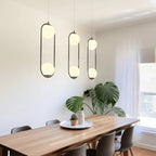 Oval Cage Globe Pendant Light – minimal frame, adjustable drop