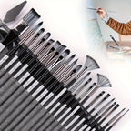 Paint Brush Set – nylon bristles, 24 pieces, roll-up case