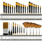 Paint Brush Set – nylon bristles, assorted shapes, multiple sizes