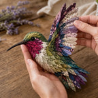 Patchwork Bird Craft Kit – hand-layered textile art with stand