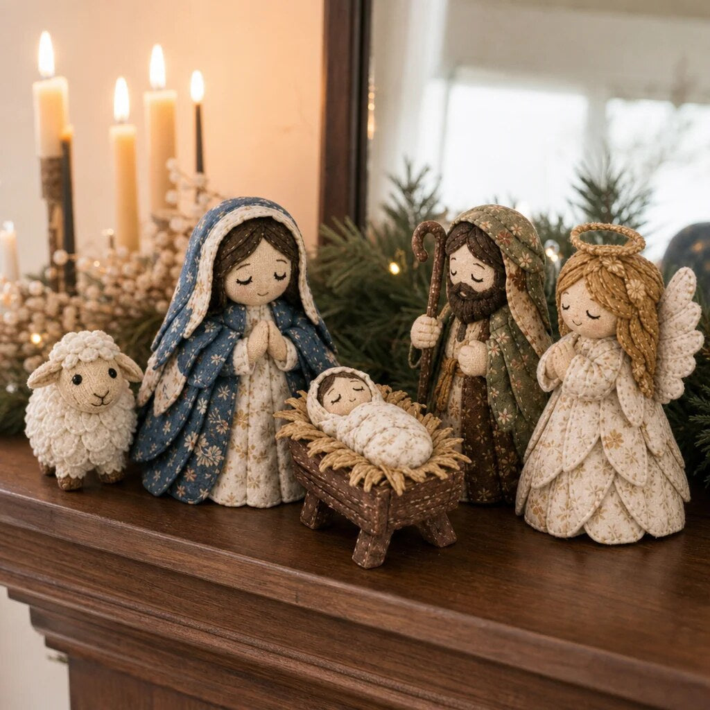 Patchwork Nativity Sewing Kit – hand stitched, pre-cut fabric pieces