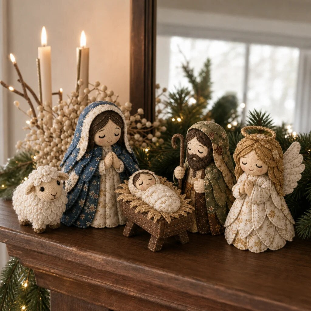 Patchwork Nativity Sewing Kit – hand stitched, pre-cut fabric pieces