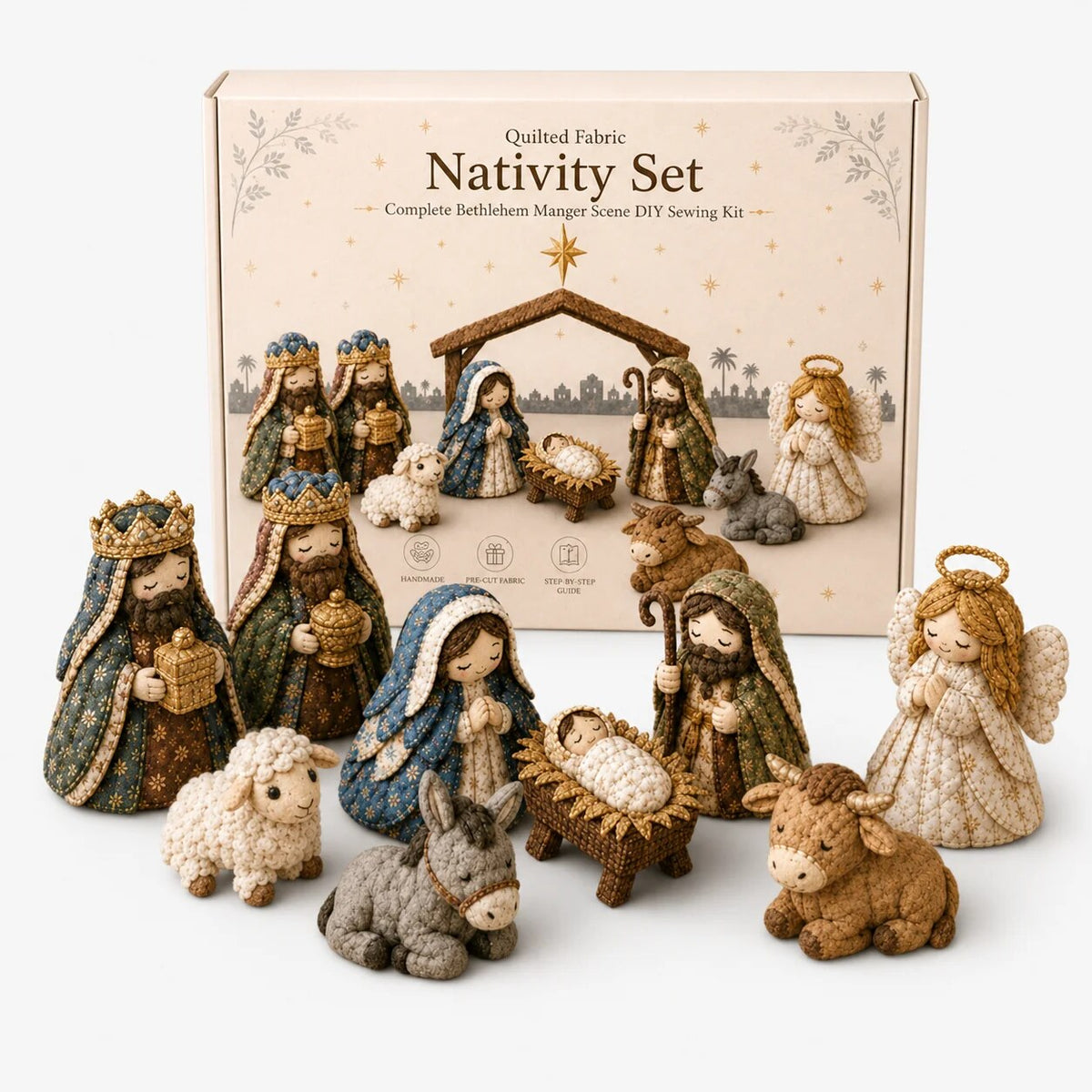 Patchwork Nativity Sewing Kit – hand stitched, pre-cut fabric pieces