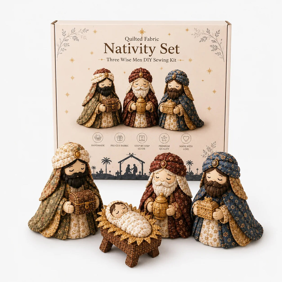 Patchwork Nativity Sewing Kit – hand stitched, pre-cut fabric pieces