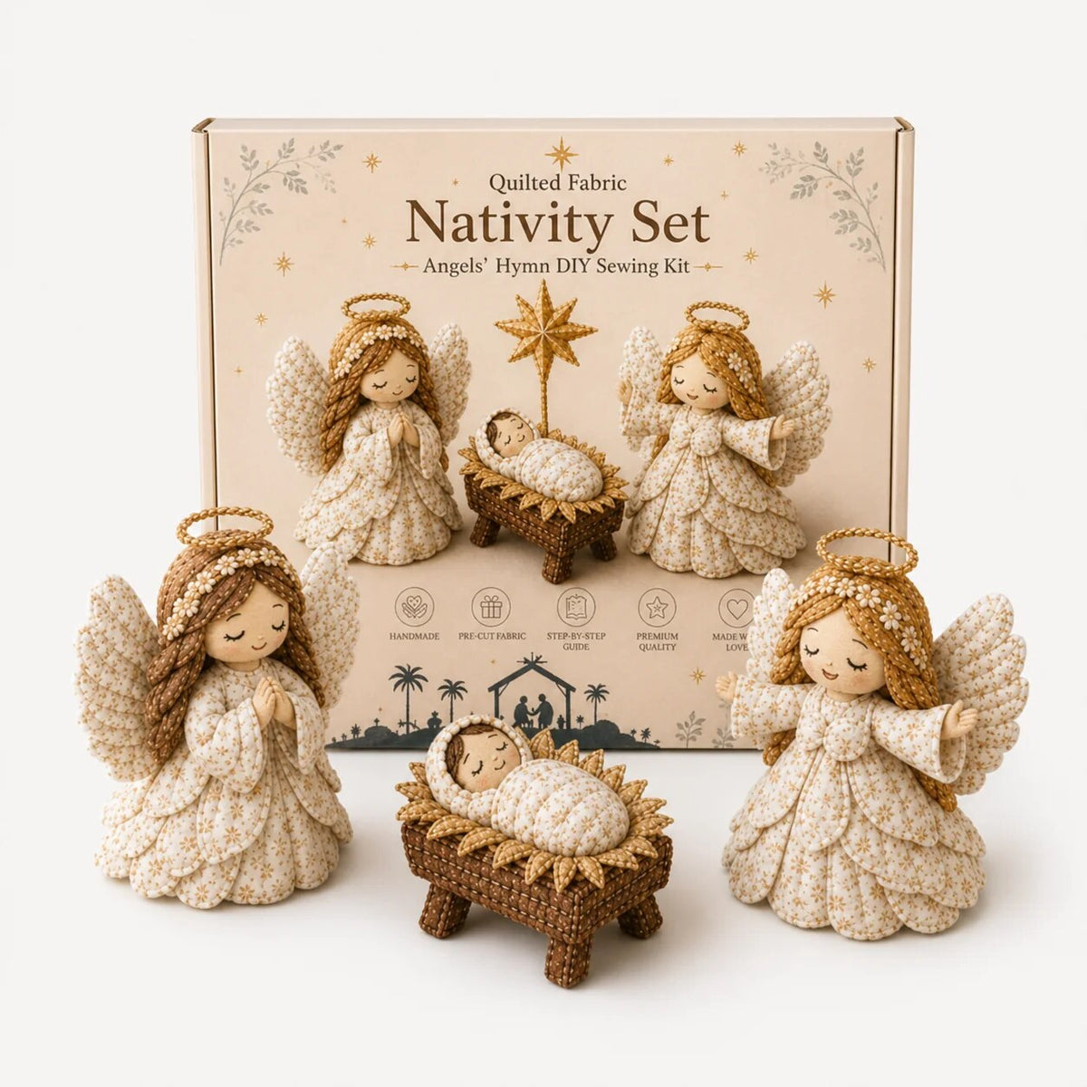 Patchwork Nativity Sewing Kit – hand stitched, pre-cut fabric pieces