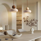 Pendant Light – wood with concrete finish, warm white LED