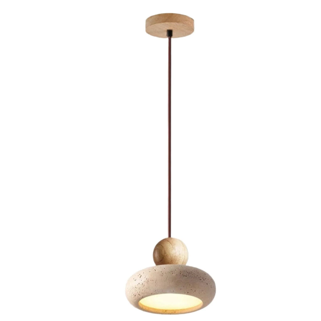 Pendant Light – wood with concrete finish, warm white LED