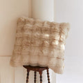 Plush Cushion Cover – faux fur rabbit texture, neutral colours