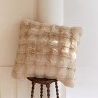 Plush Cushion Cover – faux fur rabbit texture, neutral colours
