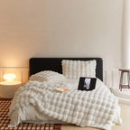Plush Cushion Cover – faux fur rabbit texture, neutral colours