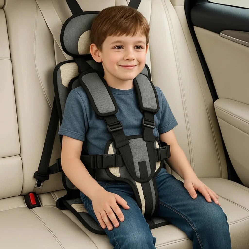Portable Car Seat – five-point harness, booster type, compact