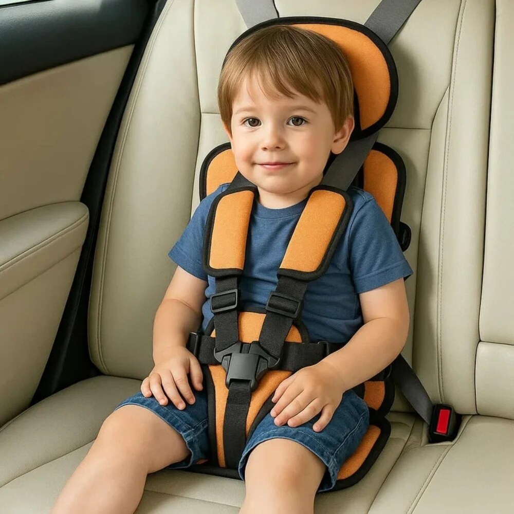 Portable Car Seat – five-point harness, booster type, compact