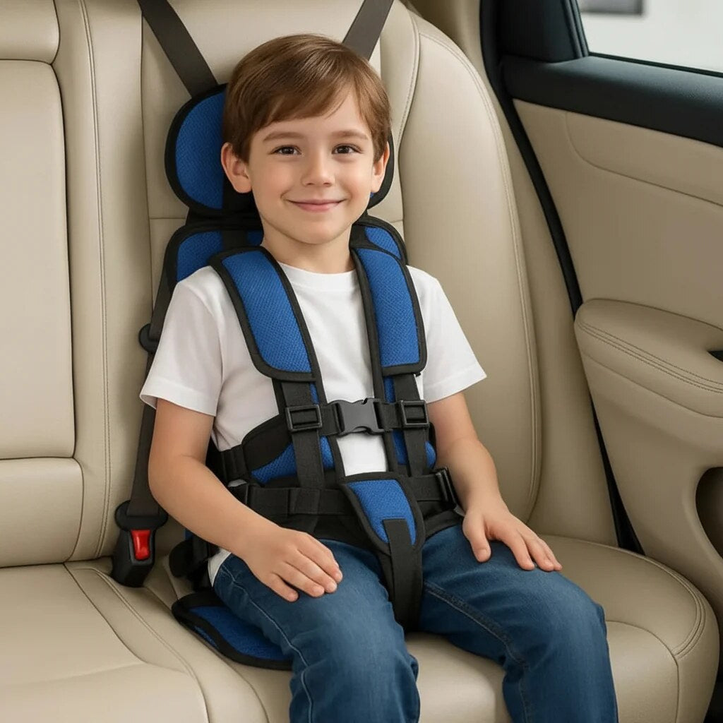 Portable Car Seat – five-point harness, booster type, compact