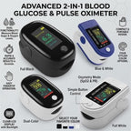 Fingertip Health Monitor – glucose and oxygen tracking, white